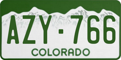 CO license plate AZY766