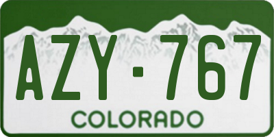 CO license plate AZY767