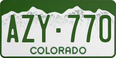 CO license plate AZY770