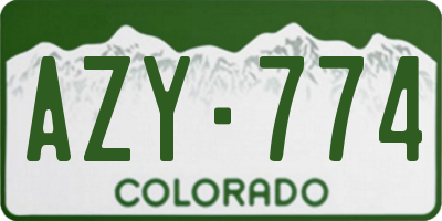 CO license plate AZY774