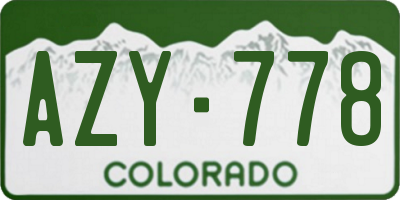 CO license plate AZY778