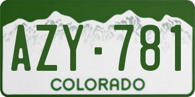 CO license plate AZY781