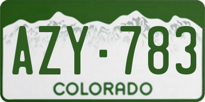 CO license plate AZY783