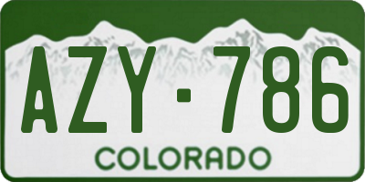 CO license plate AZY786