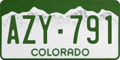 CO license plate AZY791