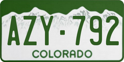 CO license plate AZY792