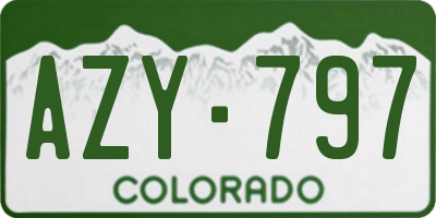 CO license plate AZY797