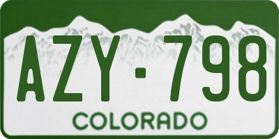 CO license plate AZY798