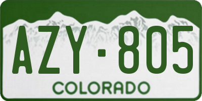 CO license plate AZY805