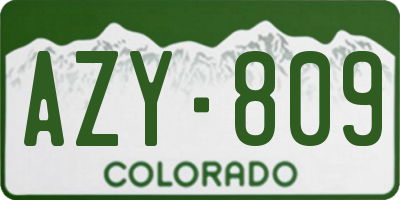 CO license plate AZY809