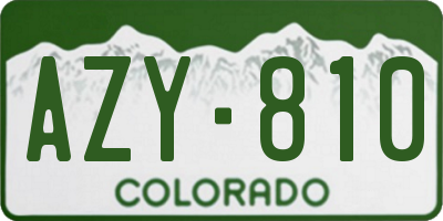 CO license plate AZY810