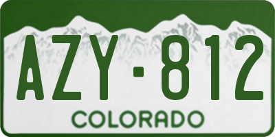 CO license plate AZY812