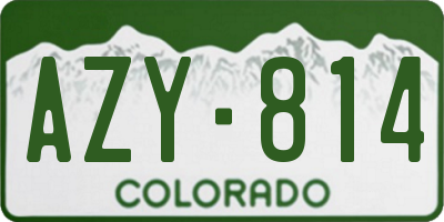 CO license plate AZY814