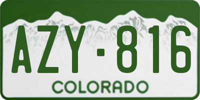 CO license plate AZY816