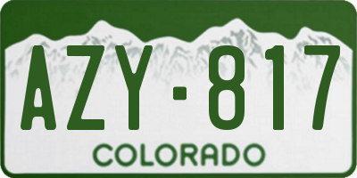 CO license plate AZY817