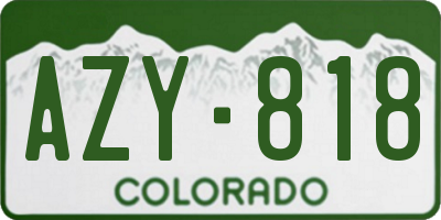 CO license plate AZY818