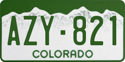 CO license plate AZY821