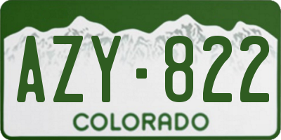 CO license plate AZY822