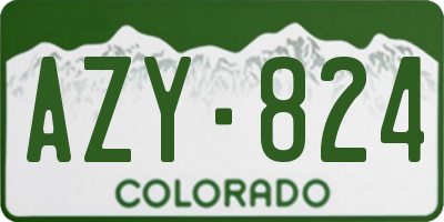 CO license plate AZY824