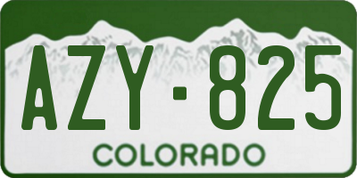 CO license plate AZY825