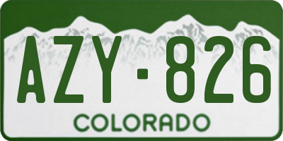 CO license plate AZY826