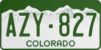 CO license plate AZY827