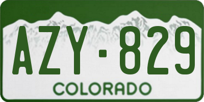 CO license plate AZY829