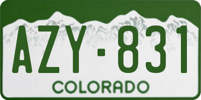 CO license plate AZY831