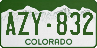 CO license plate AZY832