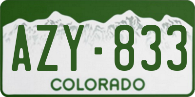 CO license plate AZY833