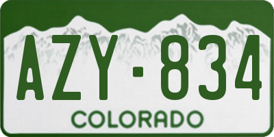 CO license plate AZY834