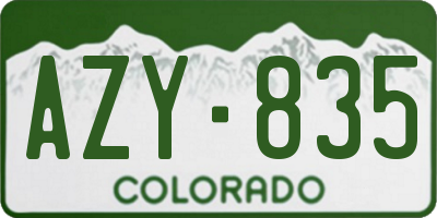 CO license plate AZY835