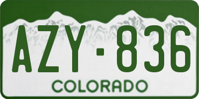 CO license plate AZY836