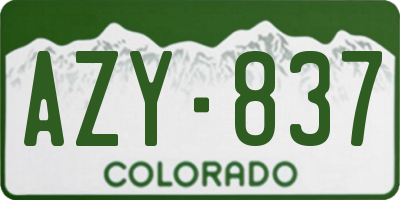 CO license plate AZY837