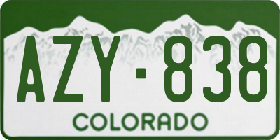 CO license plate AZY838