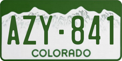 CO license plate AZY841