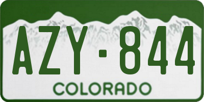 CO license plate AZY844