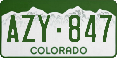 CO license plate AZY847