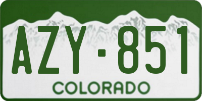 CO license plate AZY851