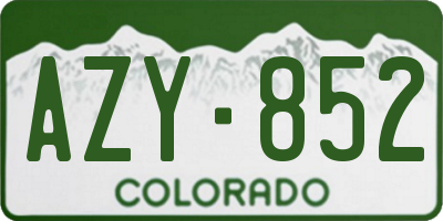 CO license plate AZY852