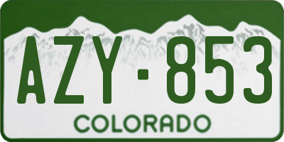 CO license plate AZY853