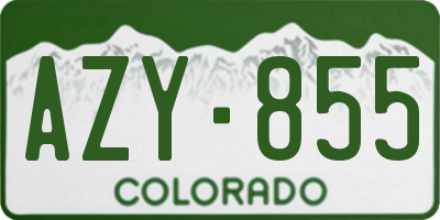 CO license plate AZY855