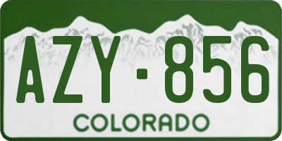 CO license plate AZY856