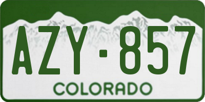 CO license plate AZY857