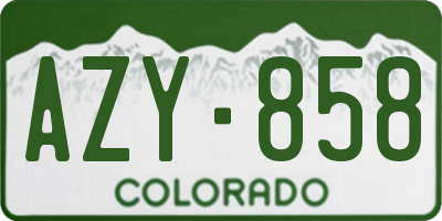 CO license plate AZY858