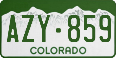 CO license plate AZY859