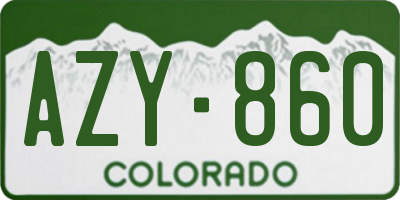 CO license plate AZY860