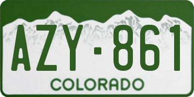 CO license plate AZY861