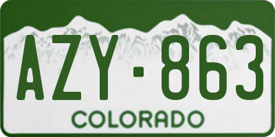 CO license plate AZY863