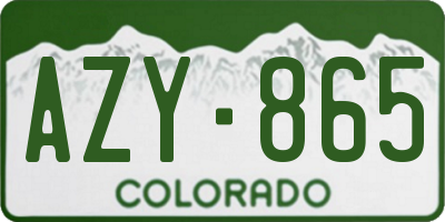 CO license plate AZY865